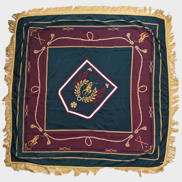 Vintage Polo Ralph Lauren Crest Tablecloth Scarf Tapestry Rare 80s Big Pony 45" - Picture 1 of 10
